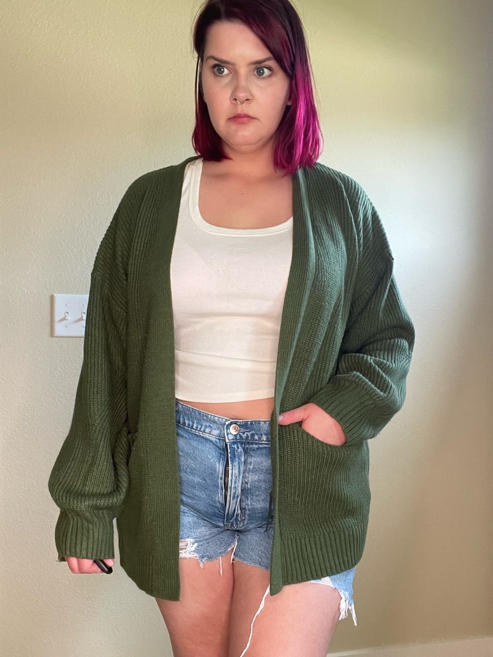 Oversized crochet boxy whimsygoth laid back cardigan